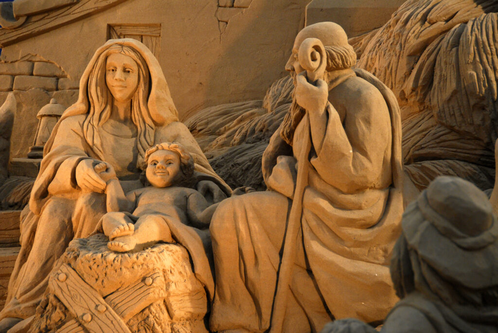 Außergewöhnliche Krippen aus Sand